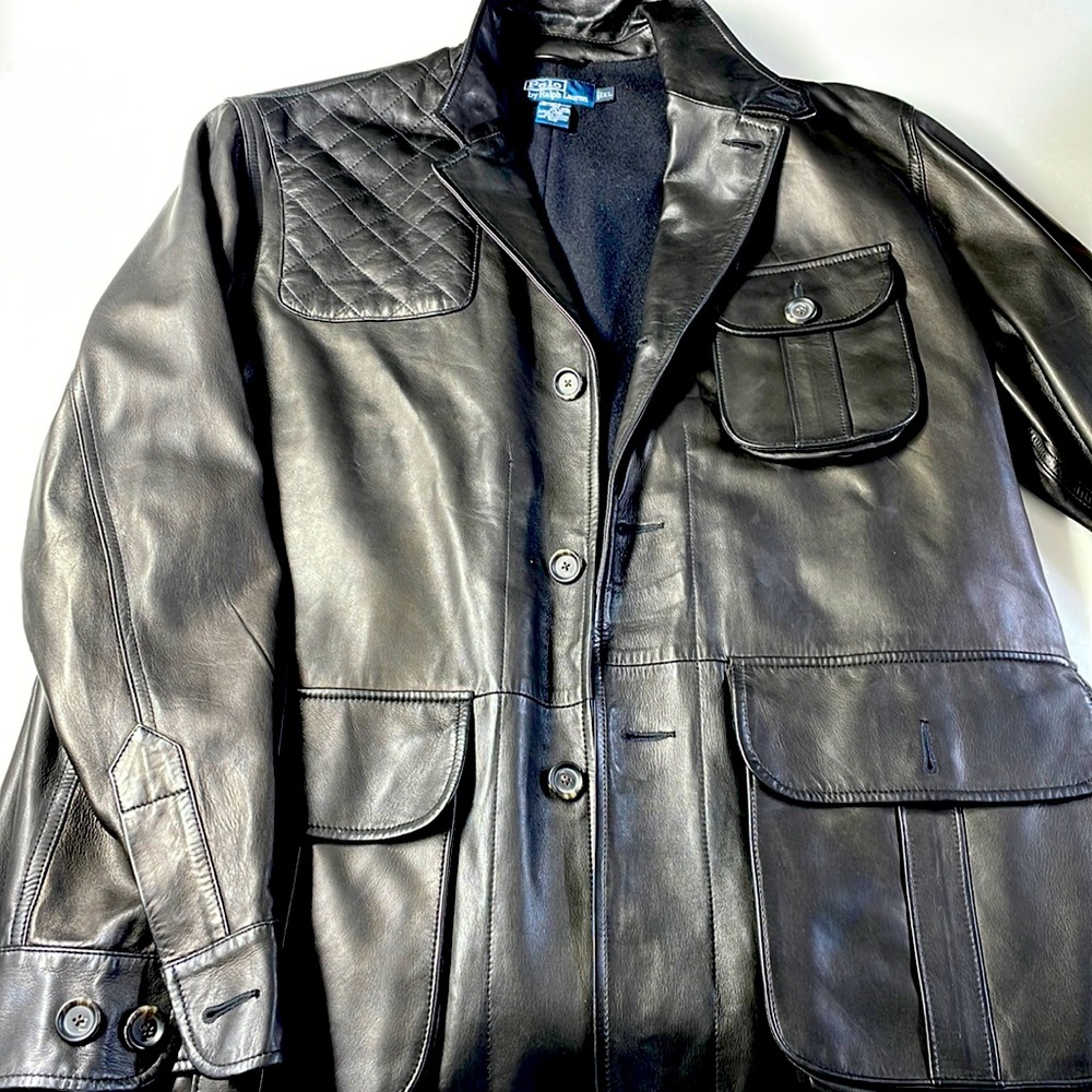 Polo leather hunting jacket
